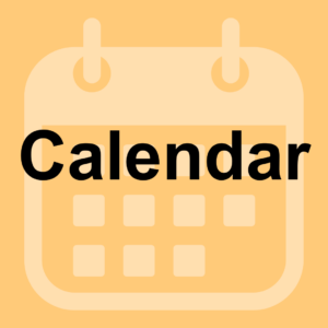 Text: Calendar Image of calendar on an orange background