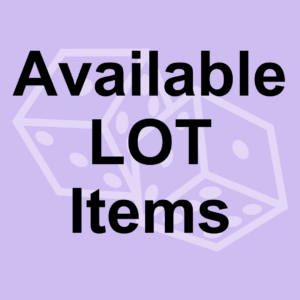 Title: Available LOT Items Image of Dice on a purple background