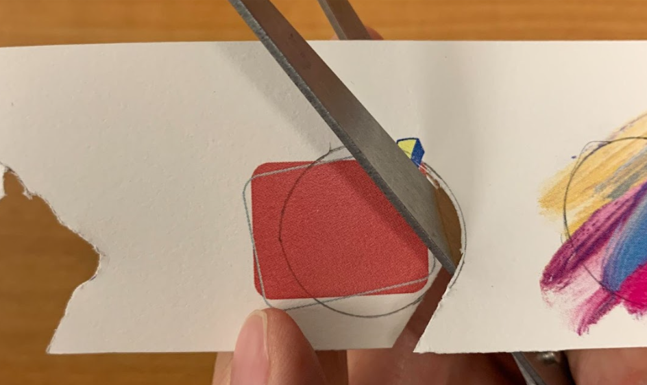 Cutting out a circle of a red background