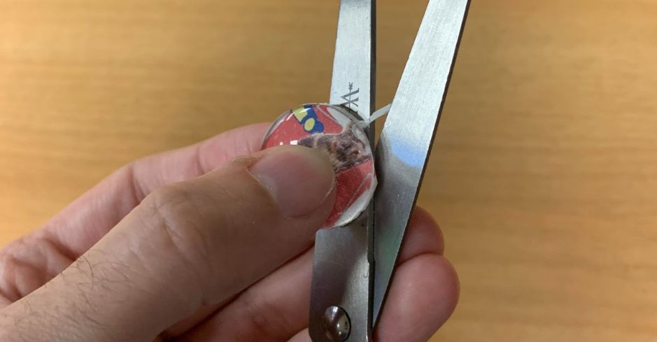 Cutting mod podge with scissors